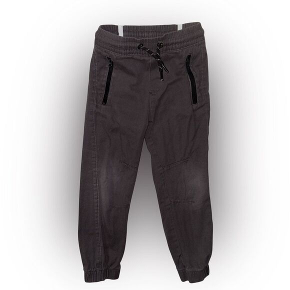 Boys 5/6 gray pants with drawstring gray with wear on knee - Picture 1 of 2